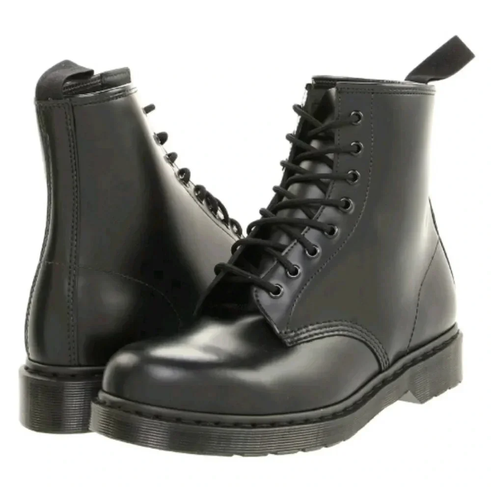 Dr. Martens Black Patent Lace-Up Combat Boots - Picture 3 of 12